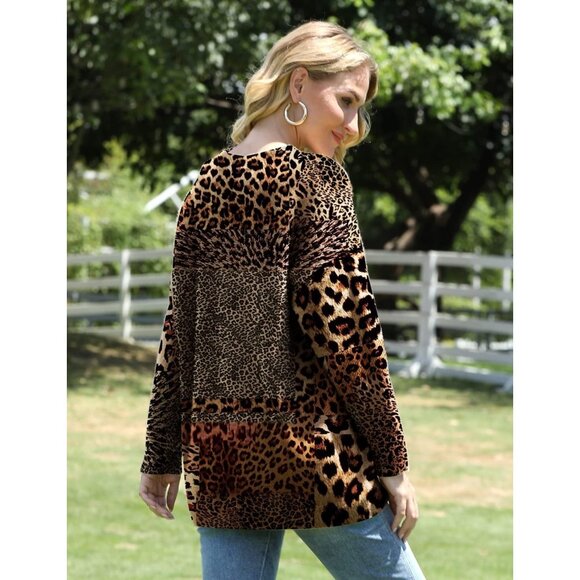 Women Christmas Sweater Graphic Print Oversized Pullover Casual Loose Knit Top - Picture 2 of 4